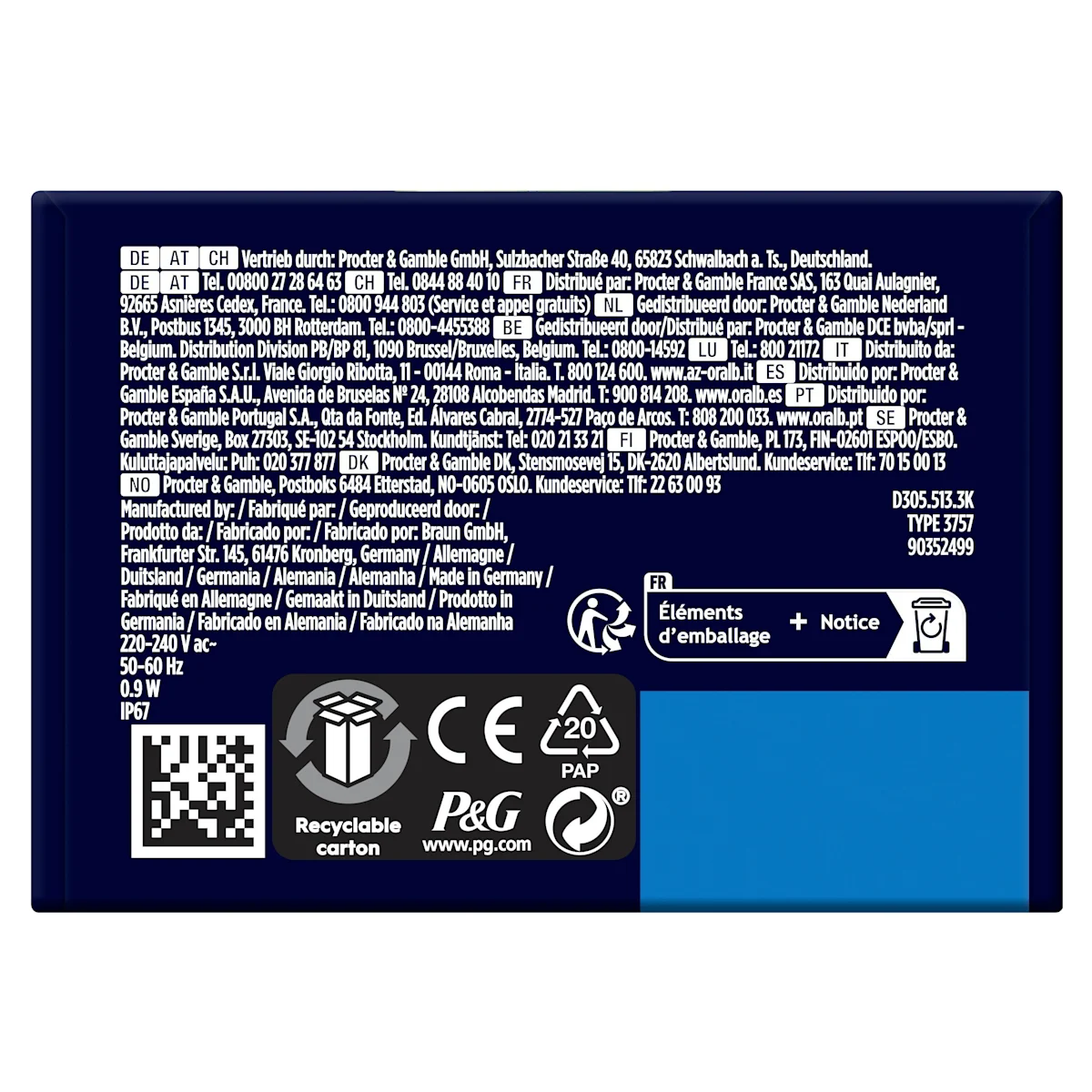 Oral-B PRO Junior 6+ elektrische Zahnbürste mit Verpackung, die 3D Reinigung hervorhebt.