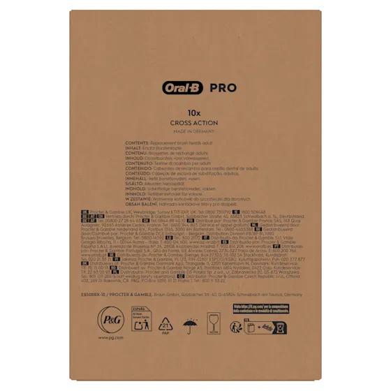 Oral-B PRO Cross Action Aufsteckbürsten, Vorteilspack mit 10 Bürstenköpfen.