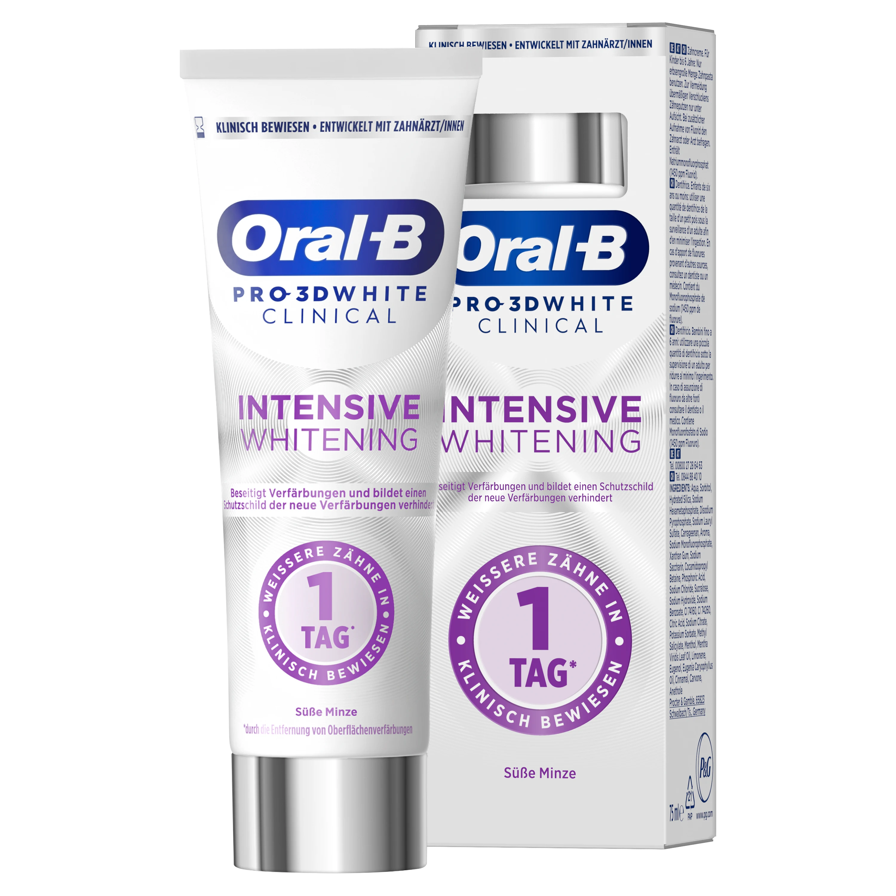 Oral-B 3D White Clinical Süße Minze Vertikal