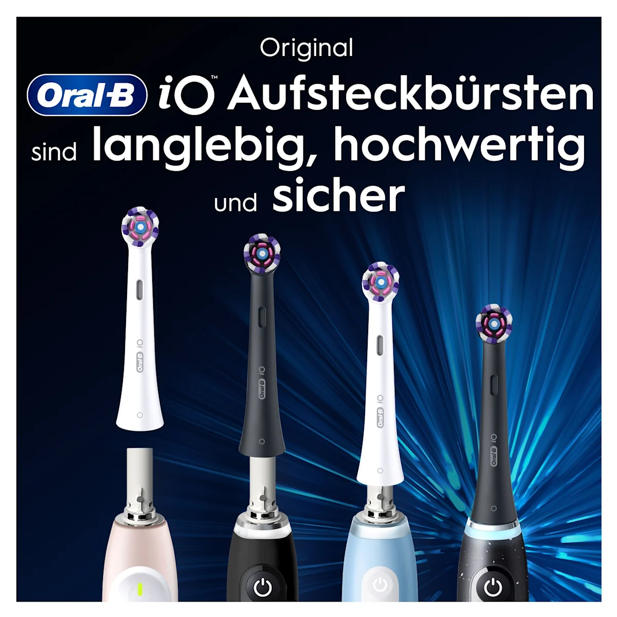 Oral-B iO Aufsteckbürsten, 2er-Packung, für strahlendes Weiss, wie auf der Verpackung abgebildet.