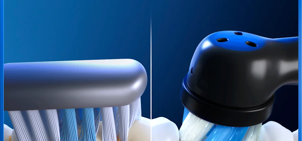 Oral-B iO5 Zahnbürste in Schwarz, zusammen mit Verpackung, Reiseetui und Ladefunktion; mit dem Hinweis Made in Germany.