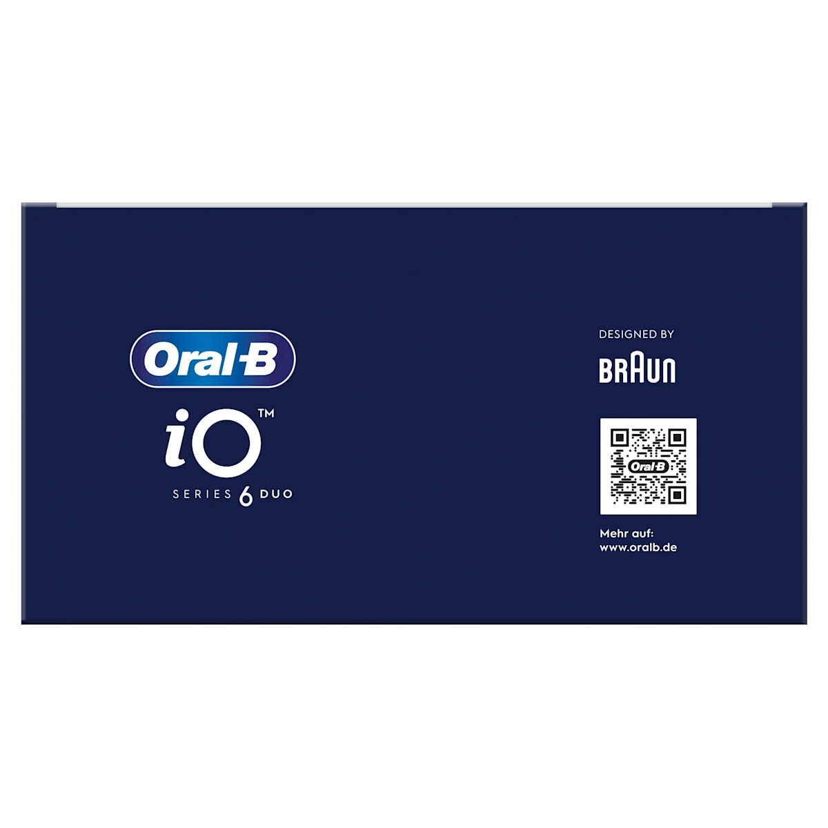 Oral-B iO 6 Zahnbürsten-Duo mit interaktivem Display für angeleitetes Putzen und dem Hinweis "Made in Germany".