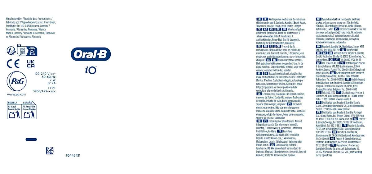 Oral-B iO Series 10 Plus Edition Elektrische Zahnbürste/Electric Toothbrush, inkl. 3 Aufsteckbürsten, 7 Putzmodi für Zahnpflege, Lade-Reise-Etui, Designed by Braun, Cosmic Black