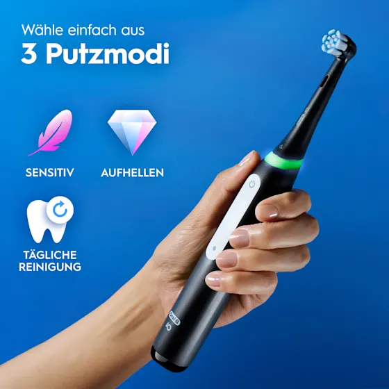 iO3 Bundle: Oral-B iO Series 3 Matt Black mit 2 Ultimative Reinigung Aufsteckbürsten
