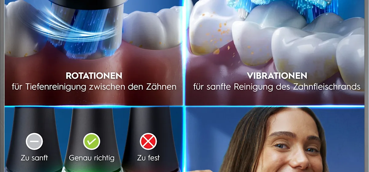 Oral-B iO 10 Ultimate Zahnbürste, mit Verpackung und Zubehör, hervorgehoben als Oral-B's beste Zahnbürste.
