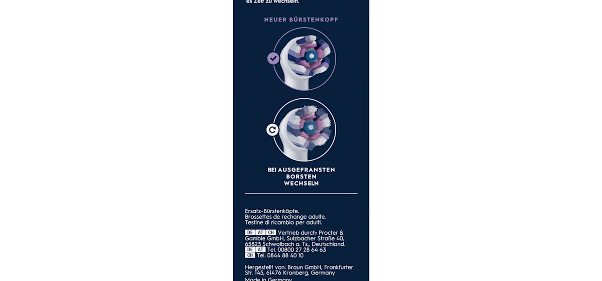 Oral-B iO Strahlendes Weiss, Original Aufsteckbürsten für elektrische Oral-B iO Zahnbürsten, Zahnaufhellung, Weiß, 2 Stück