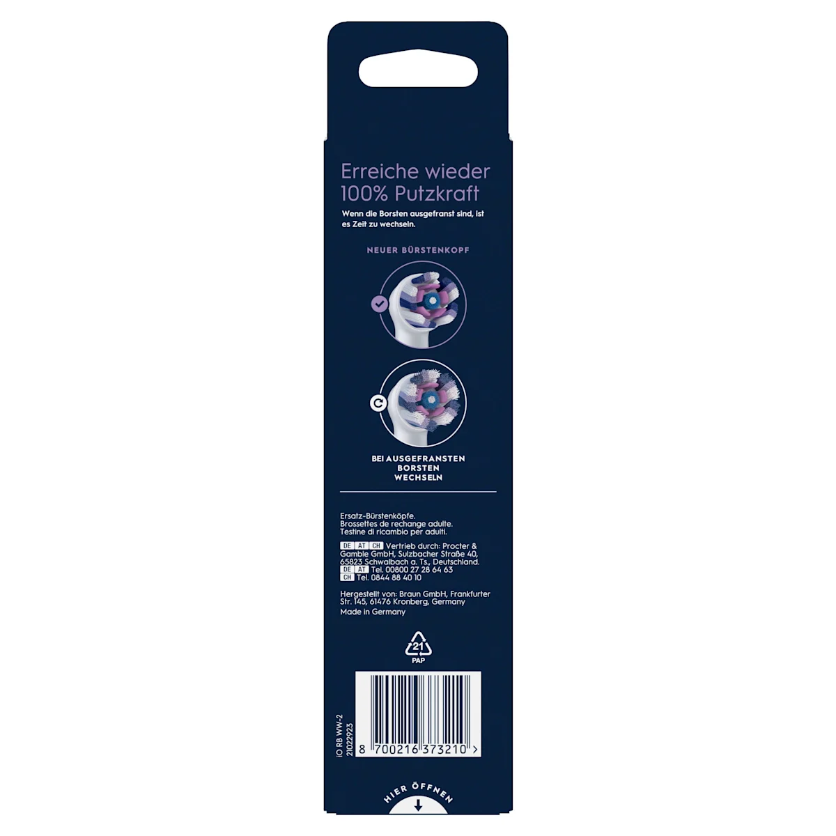 Oral-B iO Aufsteckbürsten, 2er-Packung, für strahlendes Weiss, wie auf der Verpackung abgebildet.