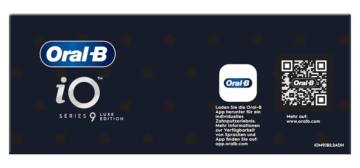 Oral-B iO Series 9 Duopack Elektrische Zahnbürste, Lade-Reiseetui, Black Onyx/Rose Quartz