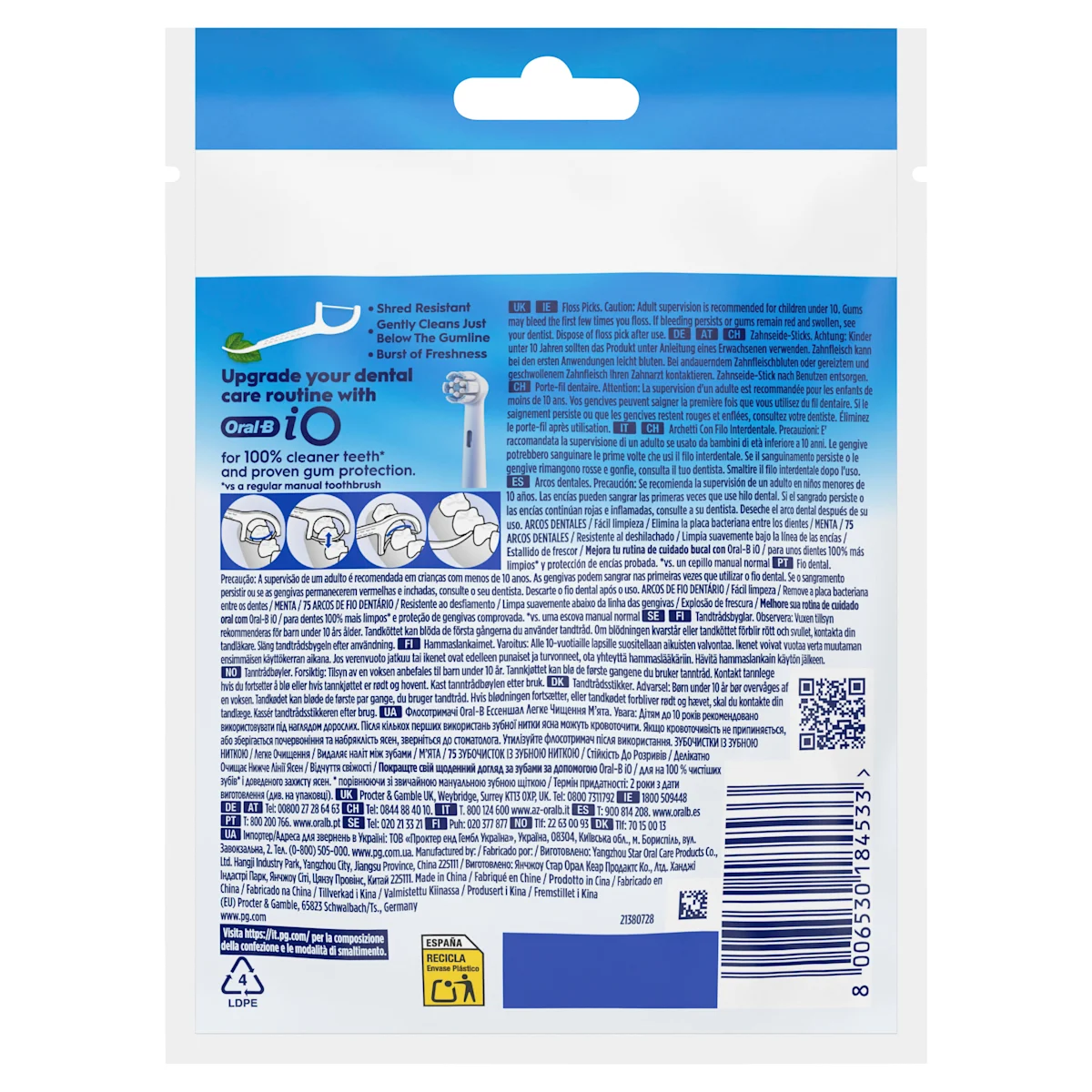 Oral-B iO Series 6 Black Lava mit Zahnseide Sticks