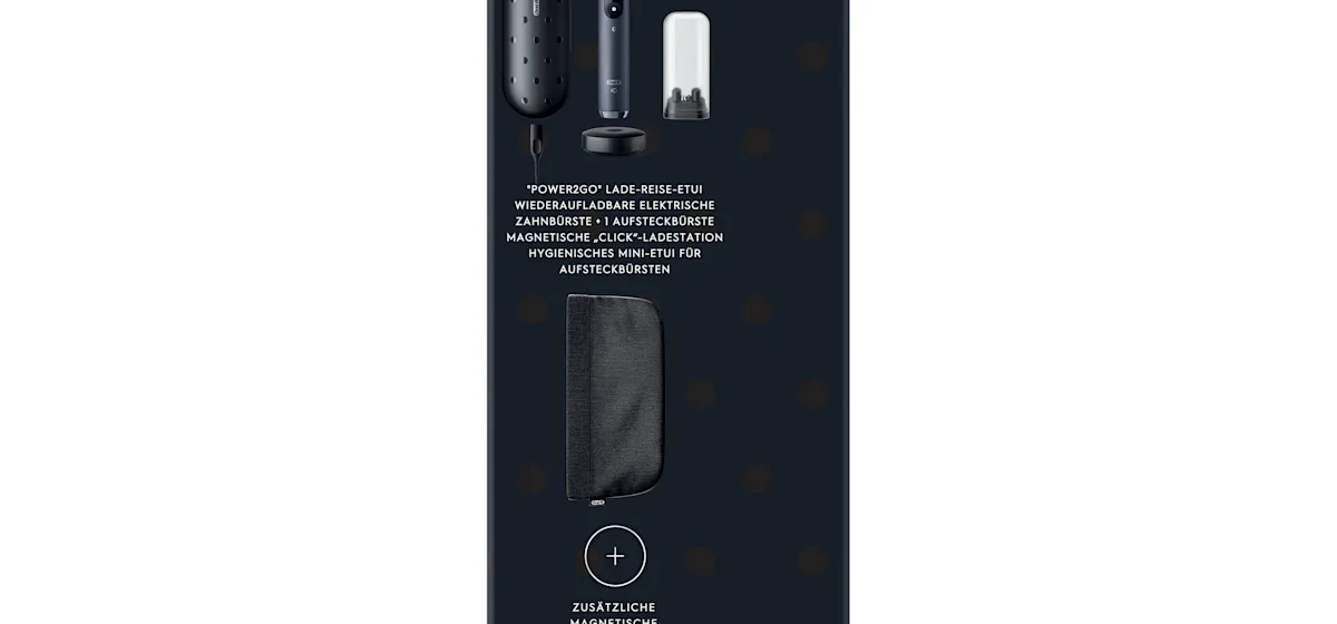 Oral-B iO Series 9 Duopack Elektrische Zahnbürste, Lade-Reiseetui, Black Onyx/Rose Quartz