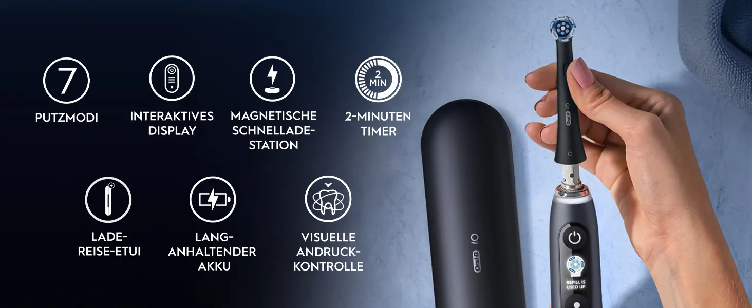 Oral-B iO Series 9 Elektrische Zahnbürste, Lade-Reiseetui, Rose Quartz 