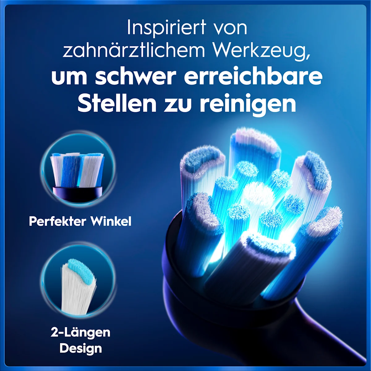 Oral-B iO5 Zahnbürste in Schwarz, zusammen mit Verpackung, Reiseetui und Ladefunktion; mit dem Hinweis Made in Germany.
