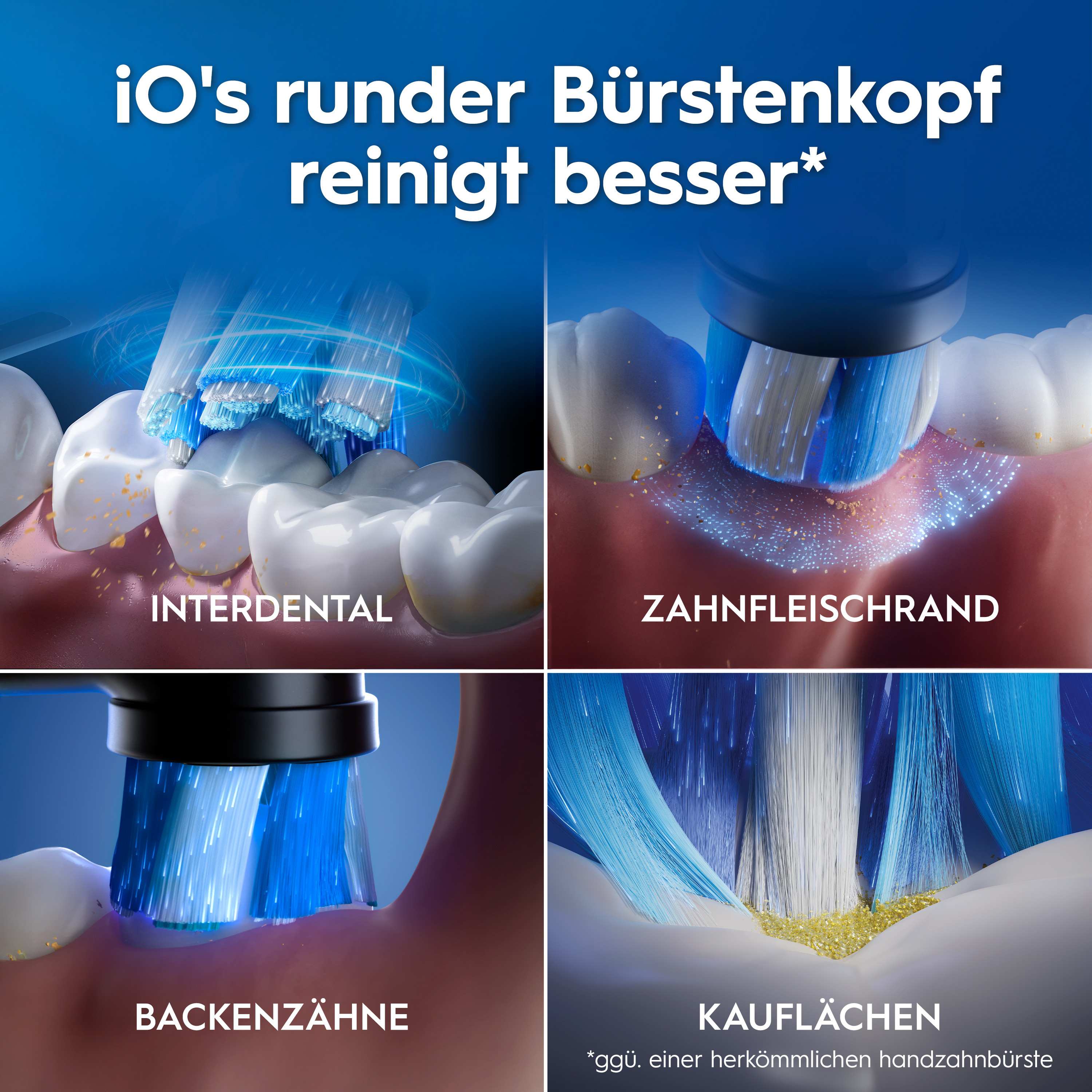 Oral-B iO3 Doppelpack mit 360° visueller Andruckkontrolle zum Zahnfleischschutz.