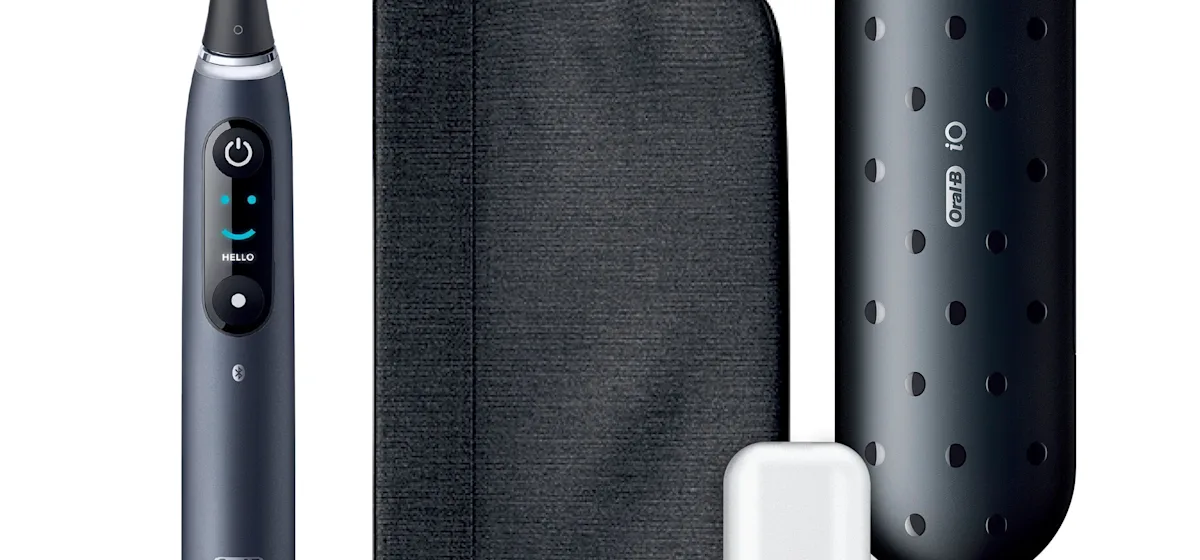 Oral-B iO Series 9 Duopack Elektrische Zahnbürste, Lade-Reiseetui, Black Onyx/Rose Quartz