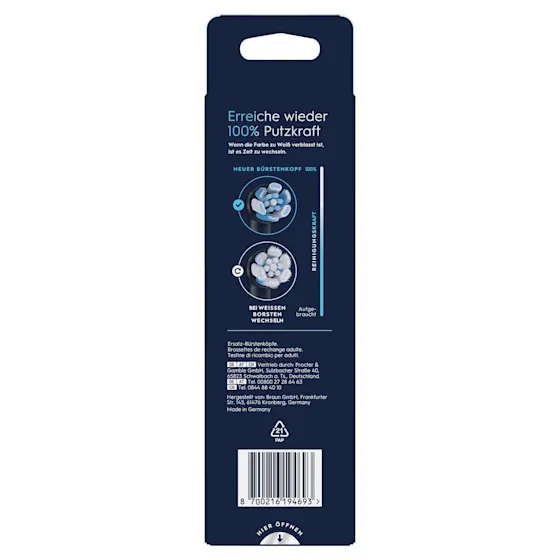 Oral-B iO Aufsteckbürsten, 6er-Packung, mit dem Hinweis "Ultimative Reinigung" auf der Verpackung.
