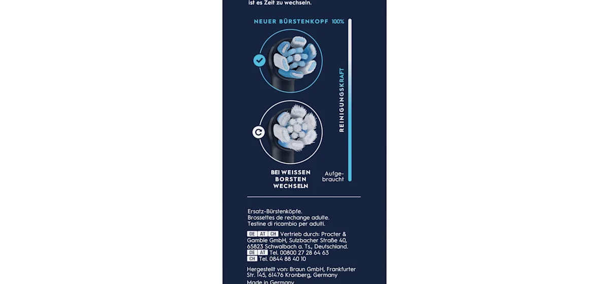 Oral-B iO Aufsteckbürsten, 6er-Packung, mit dem Hinweis "Ultimative Reinigung" auf der Verpackung.