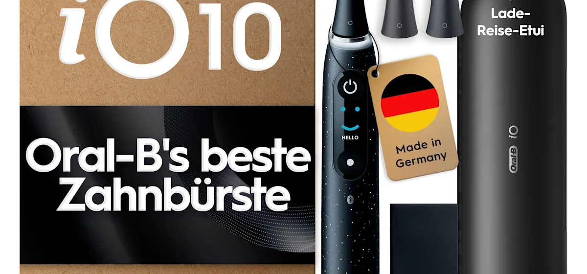 Oral-B iO Series 10 Plus Edition Elektrische Zahnbürste/Electric Toothbrush, inkl. 3 Aufsteckbürsten, 7 Putzmodi für Zahnpflege, Lade-Reise-Etui, Designed by Braun, Cosmic Black
