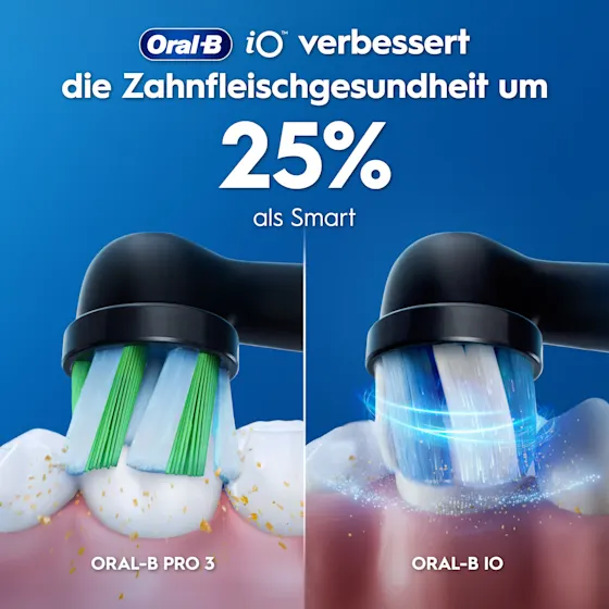 iO3 Bundle: Oral-B iO Series 3 Matt Black mit 2 Ultimative Reinigung Aufsteckbürsten