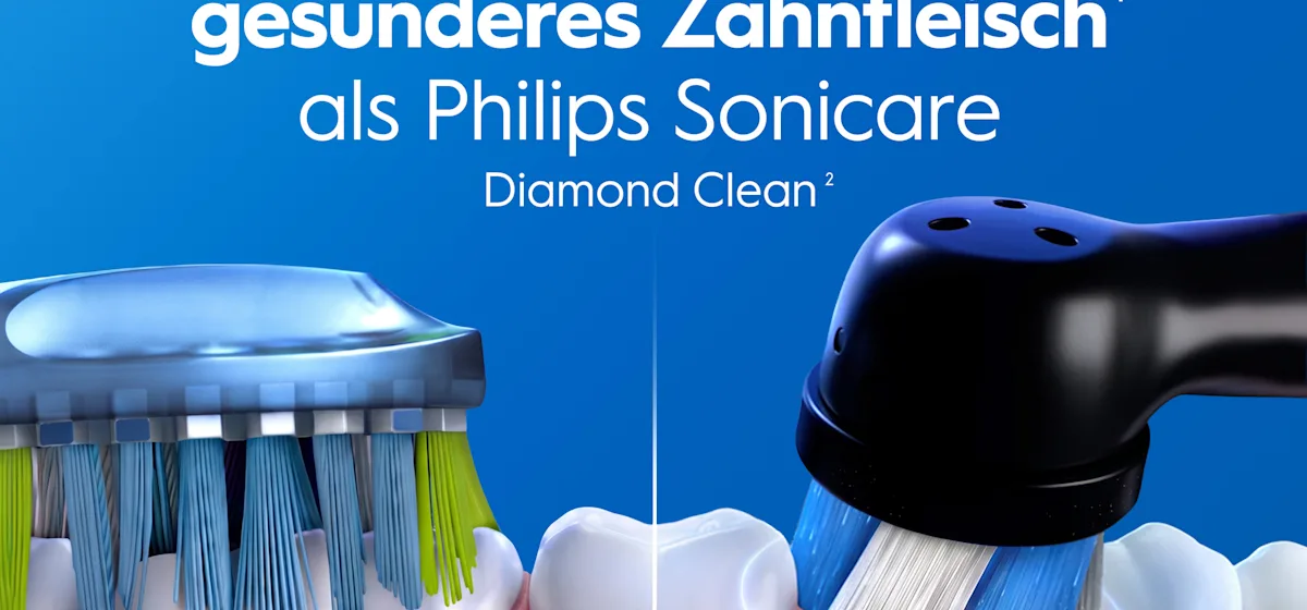 Oral-B iO3 Doppelpack mit 360° visueller Andruckkontrolle zum Zahnfleischschutz.