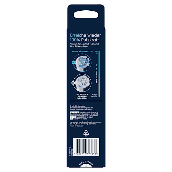 Oral-B iO Aufsteckbürsten, Verpackung mit dem Hinweis "Ultimative Reinigung" und 2 Bürsten.