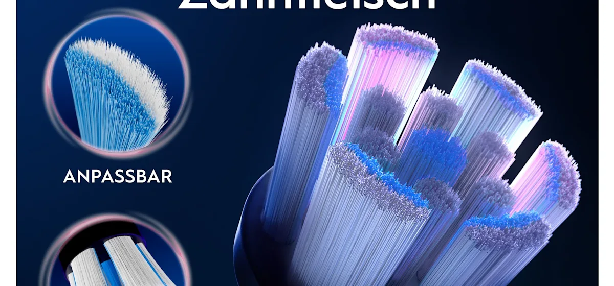 Oral-B iO Sanfte Reinigung, Original Aufsteckbürsten, geeignet für empfindliches Zahnfleisch, Schwarz, 4 Stück
