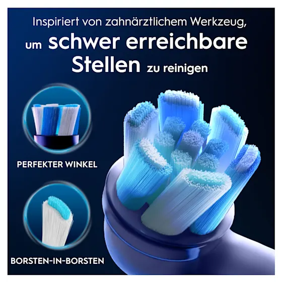 Oral-B iO Aufsteckbürsten, 8 Stück, mit Verpackung die "24 Monate gründliche Reinigung" hervorhebt.