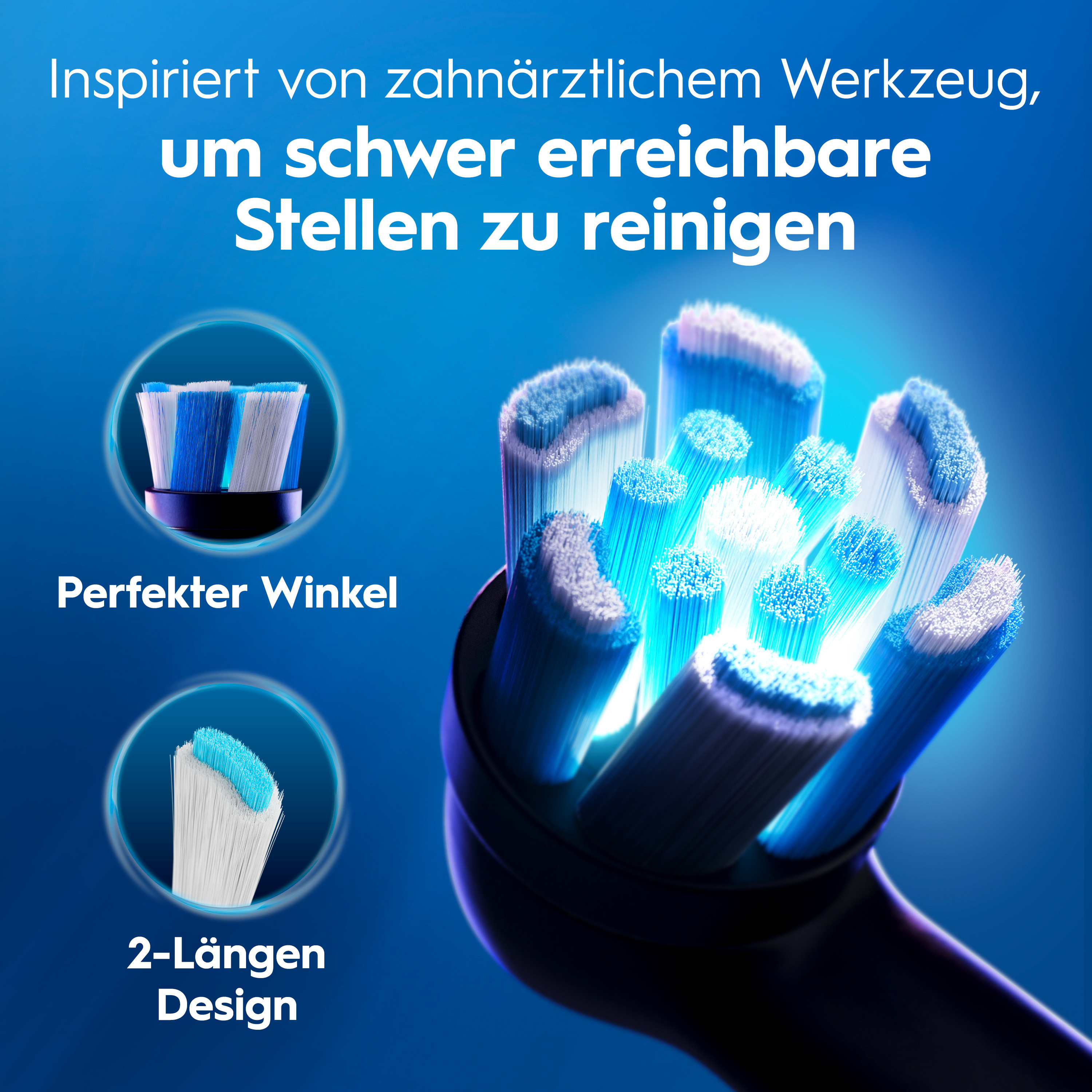 Oral-B iO3 Doppelpack mit 360° visueller Andruckkontrolle zum Zahnfleischschutz.