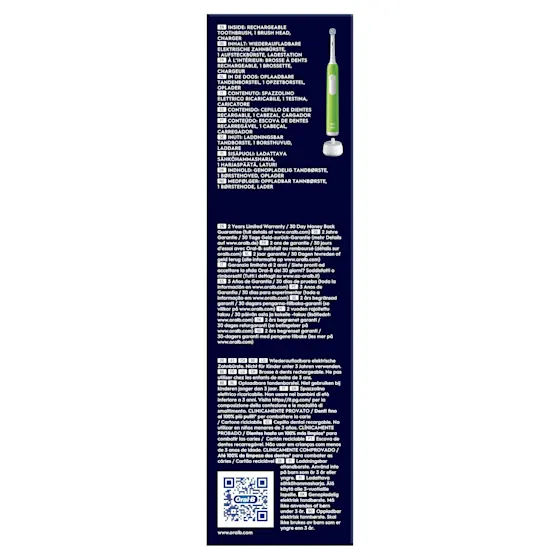 Oral-B PRO Junior 6+ elektrische ZahnbÃ¼rste mit Verpackung, die 3D Reinigung hervorhebt.