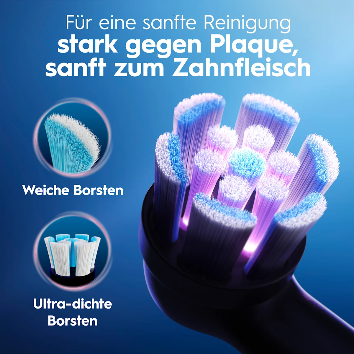 Oral-B iO Series 2 Zahnbürste, Verpackung mit dem Hinweis auf 100% sauberere Zähne im Vergleich zu einer herkömmlichen Handzahnbürste