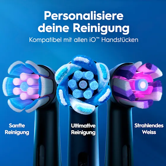iO3 Bundle: Oral-B iO Series 3 Matt Black mit 2 Ultimative Reinigung Aufsteckbürsten