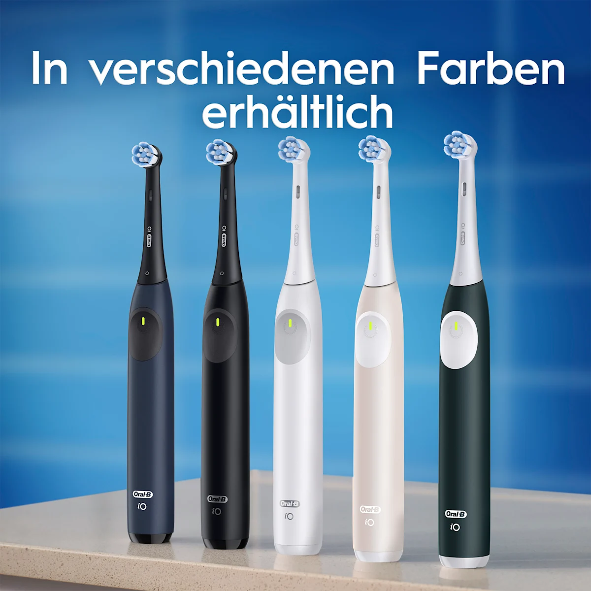 Oral-B iO Series 2 Zahnbürste, Verpackung mit dem Hinweis auf 100% sauberere Zähne im Vergleich zu einer herkömmlichen Handzahnbürste