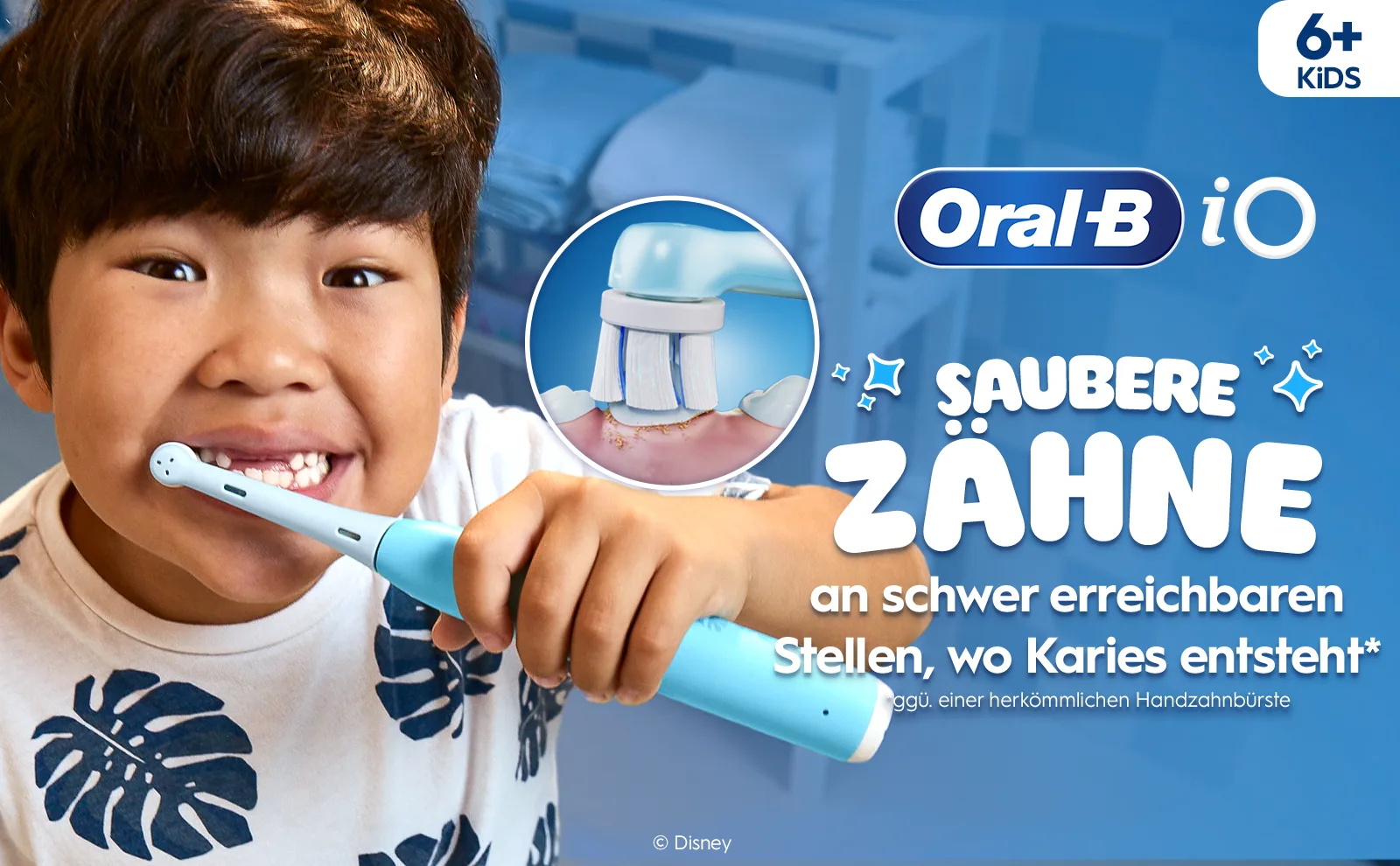 Oral-B iO Kids 6+ Disney Stitch Elektrische Zahnbürste inkl. 1 Aufsteckbürste, Reise-Etui & Aufsteckbürsten-Etui, ab 6 Jahren 