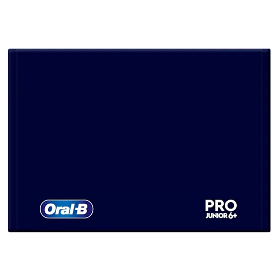 Oral-B PRO Junior 6+ elektrische ZahnbÃ¼rste mit Verpackung, die 3D Reinigung hervorhebt.