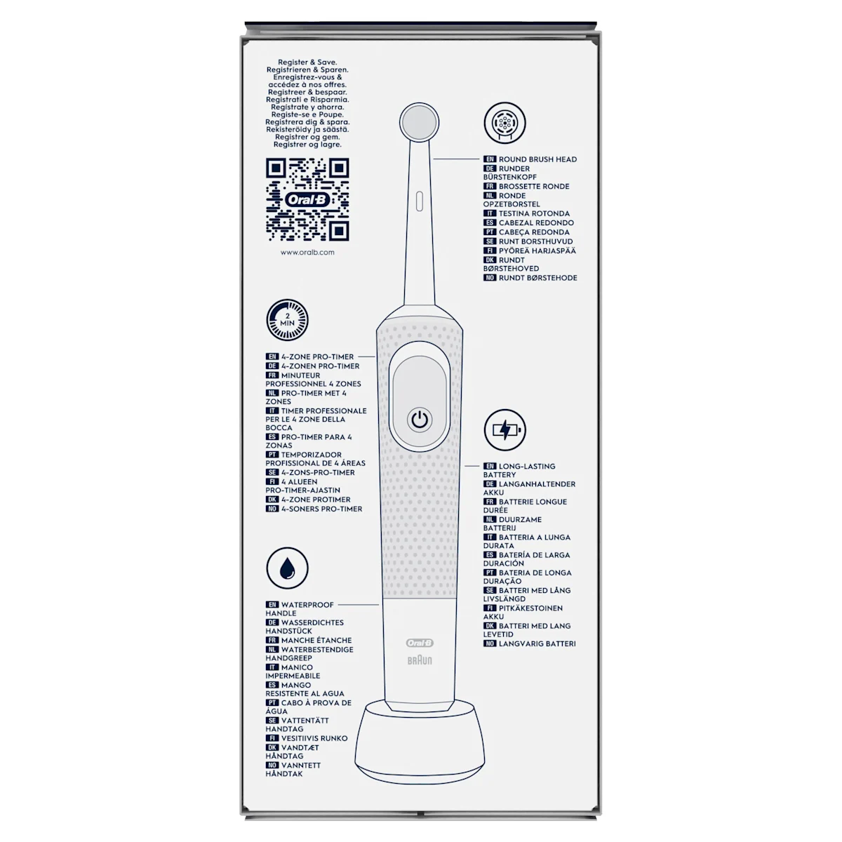 Oral-B PRO Kids elektrische Zahnbürste mit Marvel Spider-Man Design und Verpackung, für Kinder ab 3 Jahren.