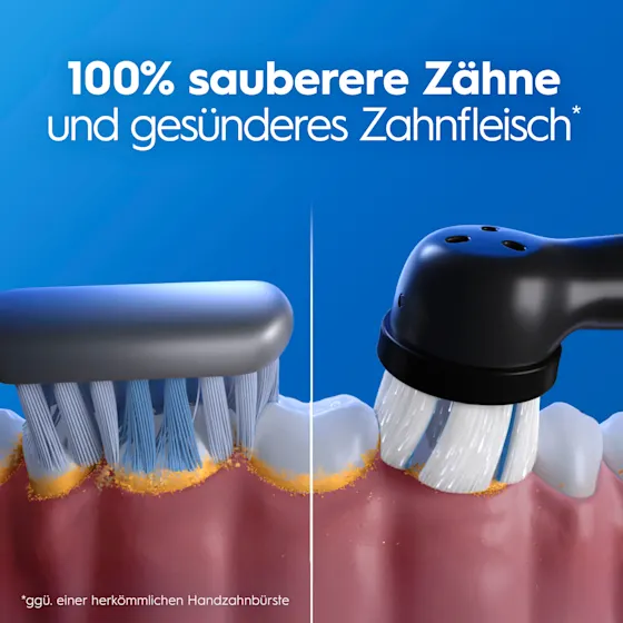 iO3 Bundle: Oral-B iO Series 3 Matt Black mit 2 Ultimative Reinigung Aufsteckbürsten