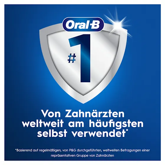 Oral-B Pro-Expert Advanced Zahnseide, Verpackung mit dem Hinweis "Entfernt Plaque-Bakterien" und "Tiefen-Reinigung Frische Minze".