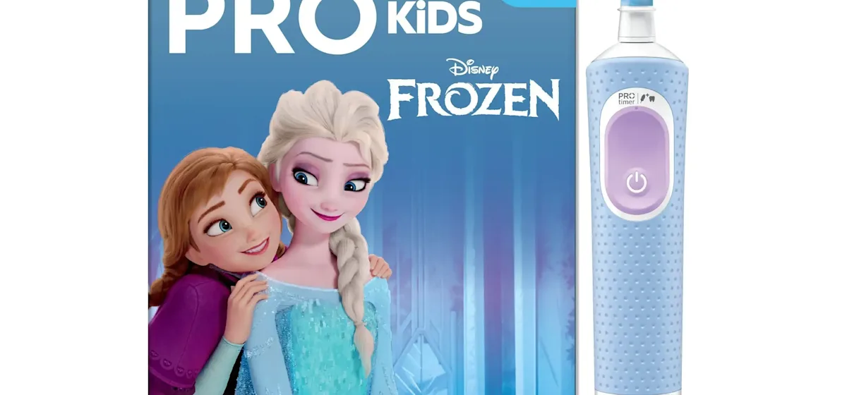 Oral-B Pro Kids Frozen Elektrische Zahnbürste inkl. 1 Aufsteckbürste, 4x Frozen Sticker, 2 Modi mit kinderfreundlichem Sensitiv Plus Modus, für Kinder ab 3 Jahren