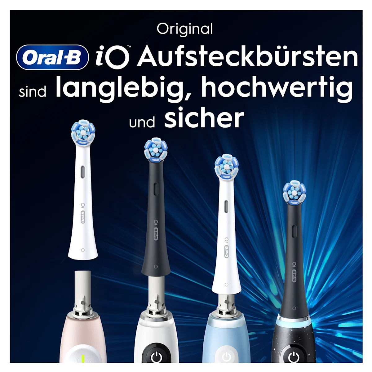 Oral-B iO Aufsteckbürsten, Verpackung mit dem Hinweis "Ultimative Reinigung" und 2 Bürsten.