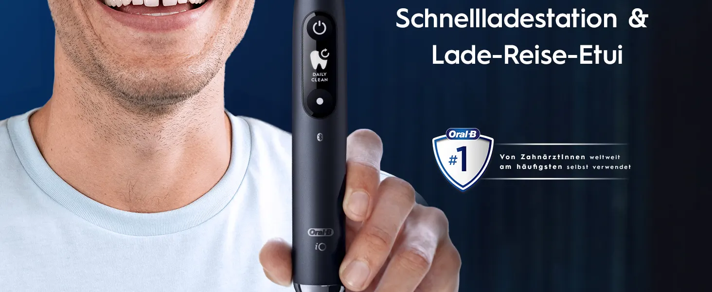 Oral-B iO Series 9 Duopack Elektrische Zahnbürste, Lade-Reiseetui, Black Onyx/Rose Quartz 