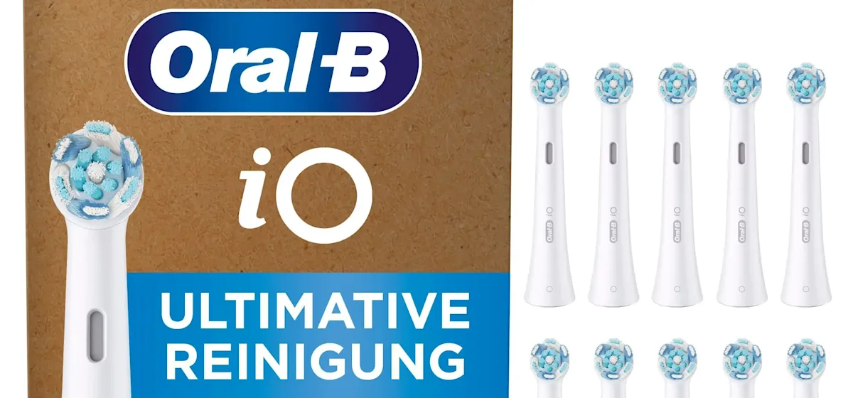 Oral-B iO Ultimative Reinigung, Original Aufsteckbürsten für elektrische Oral-B iO Zahnbürsten, 'Borsten-in-Borsten' Bündel, Weiß, 10 Stück