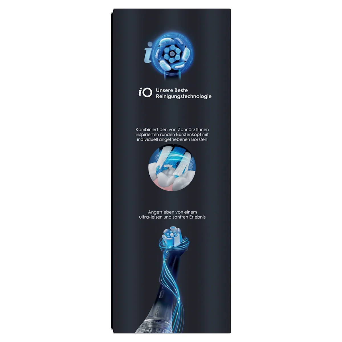 Oral-B iO 10 Ultimate Zahnbürste, mit Verpackung und Zubehör, hervorgehoben als Oral-B's beste Zahnbürste.