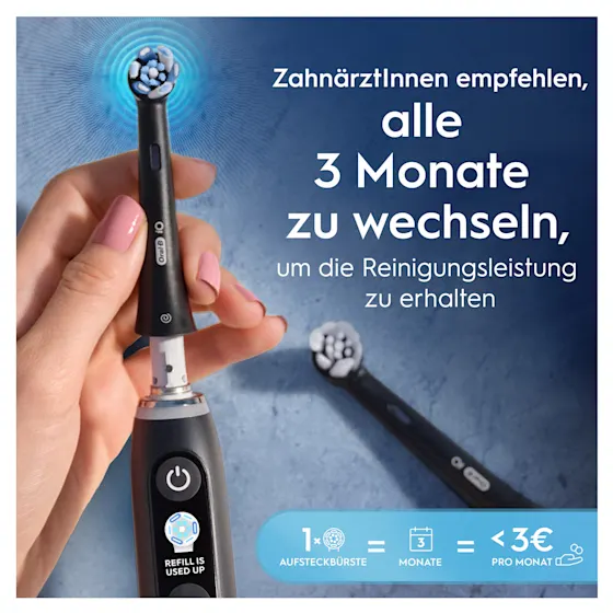 iO3 Bundle: Oral-B iO Series 3 Matt Black mit 2 Ultimative Reinigung Aufsteckbürsten