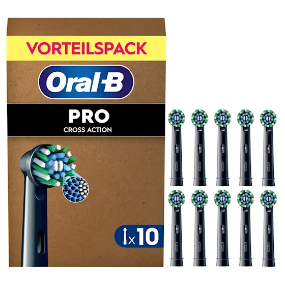 Oral-B PRO Cross Action Aufsteckbürsten, Vorteilspack mit 10 Bürstenköpfen.