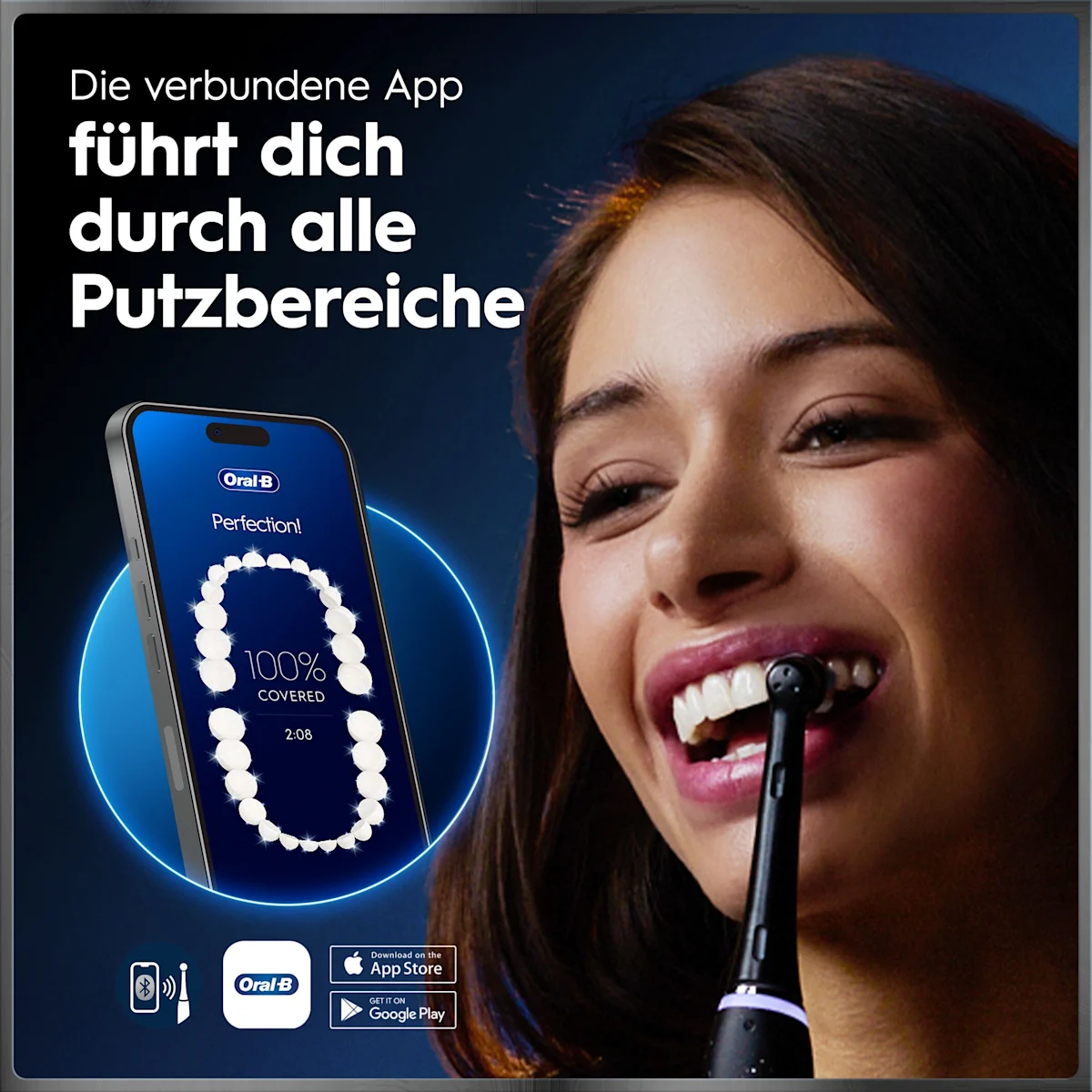 Oral-B iO 10 Ultimate Zahnbürste, mit Verpackung, Lade-Reise-Etui und dem Hinweis Oral-B's beste Zahnbürste.