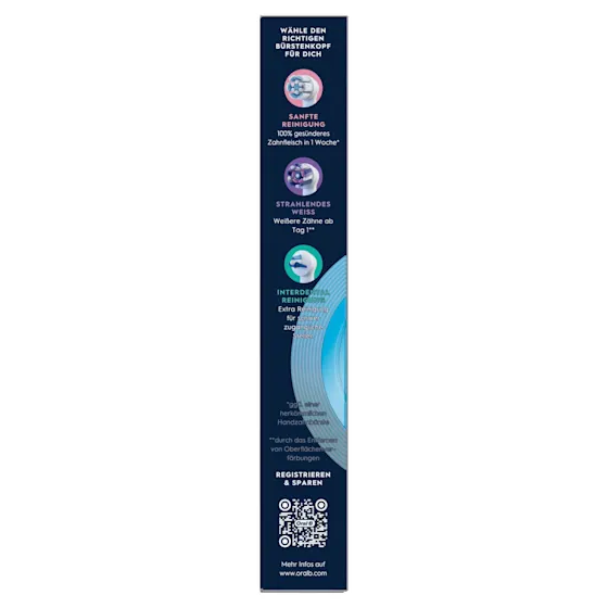 Oral-B iO Aufsteckbürsten, Verpackung mit dem Hinweis "Ultimative Reinigung" und 2 Bürsten.