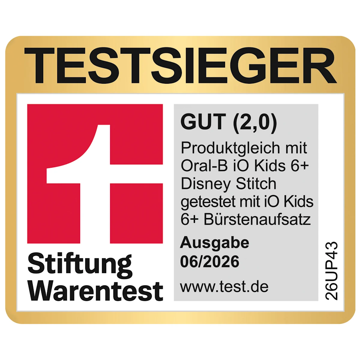 Oral-B iO Kids elektrische Zahnbürste mit Disney Stitch-Motiv, geeignet für Kinder ab 6 Jahren, inklusive Reiseetui.