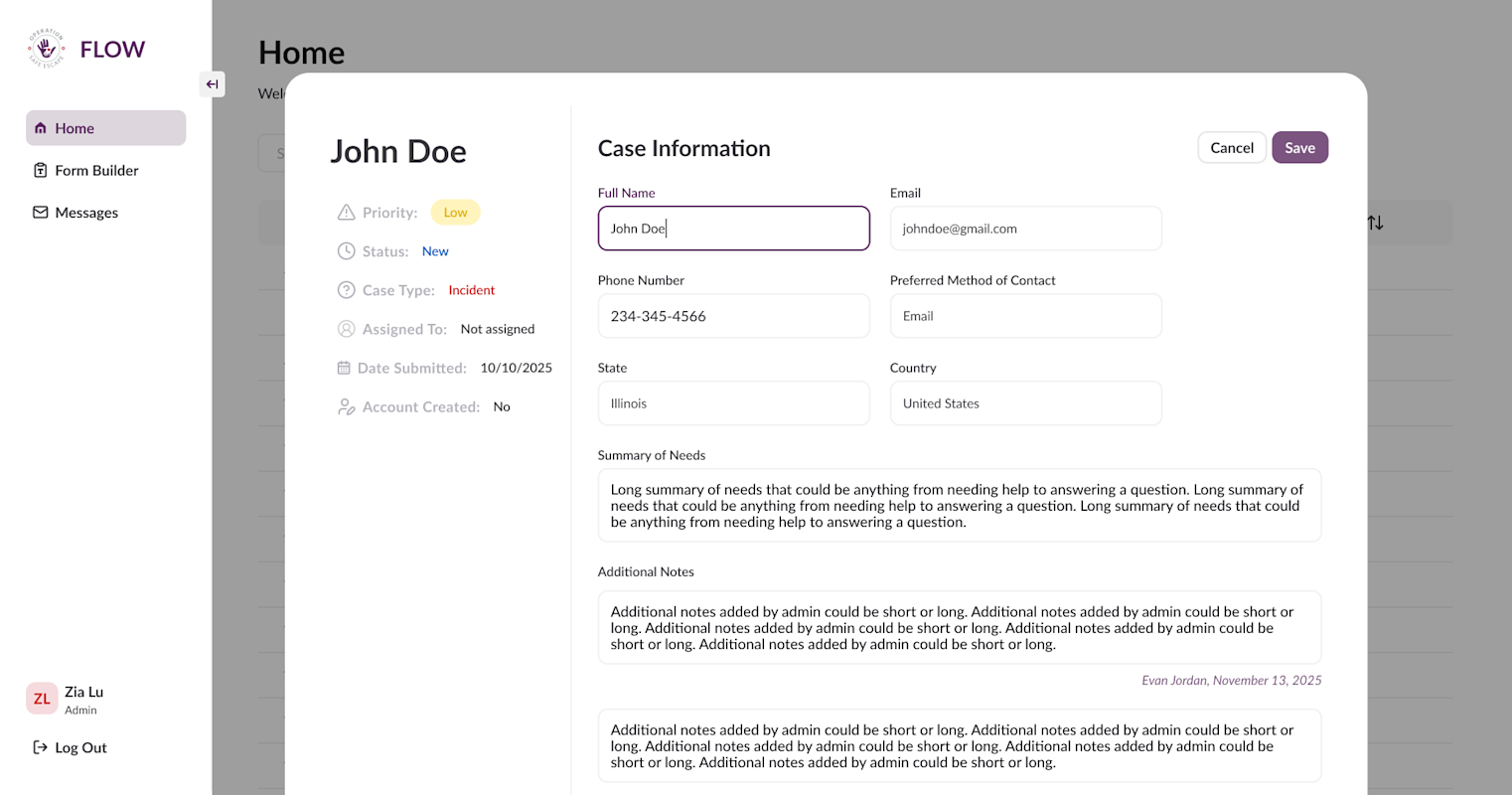 Home- Case Card Edit (Admin)