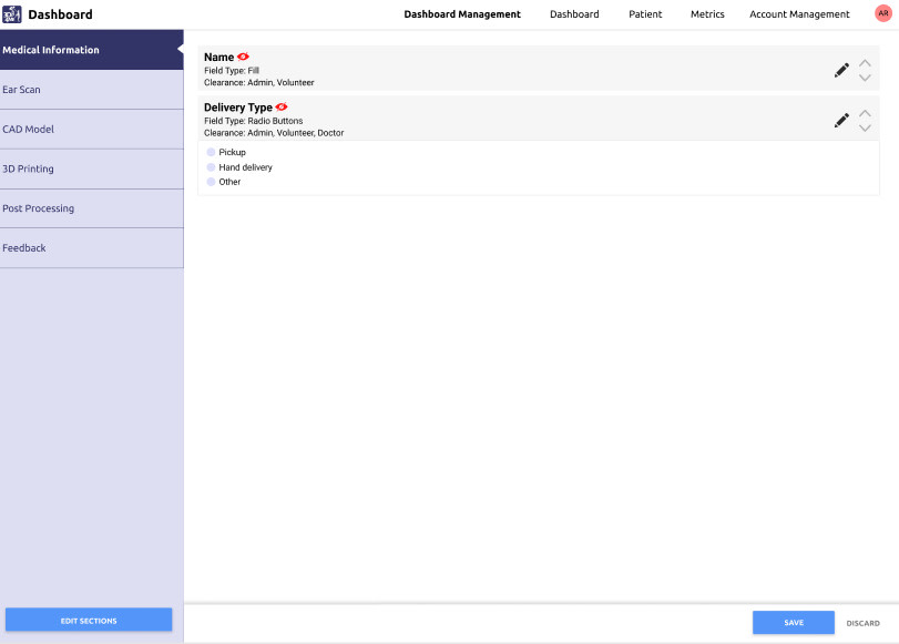 3DP4ME Dashboard Management