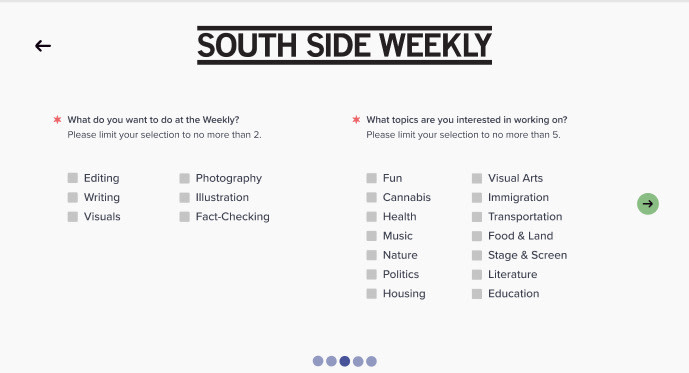 South Side Weekly Onboarding