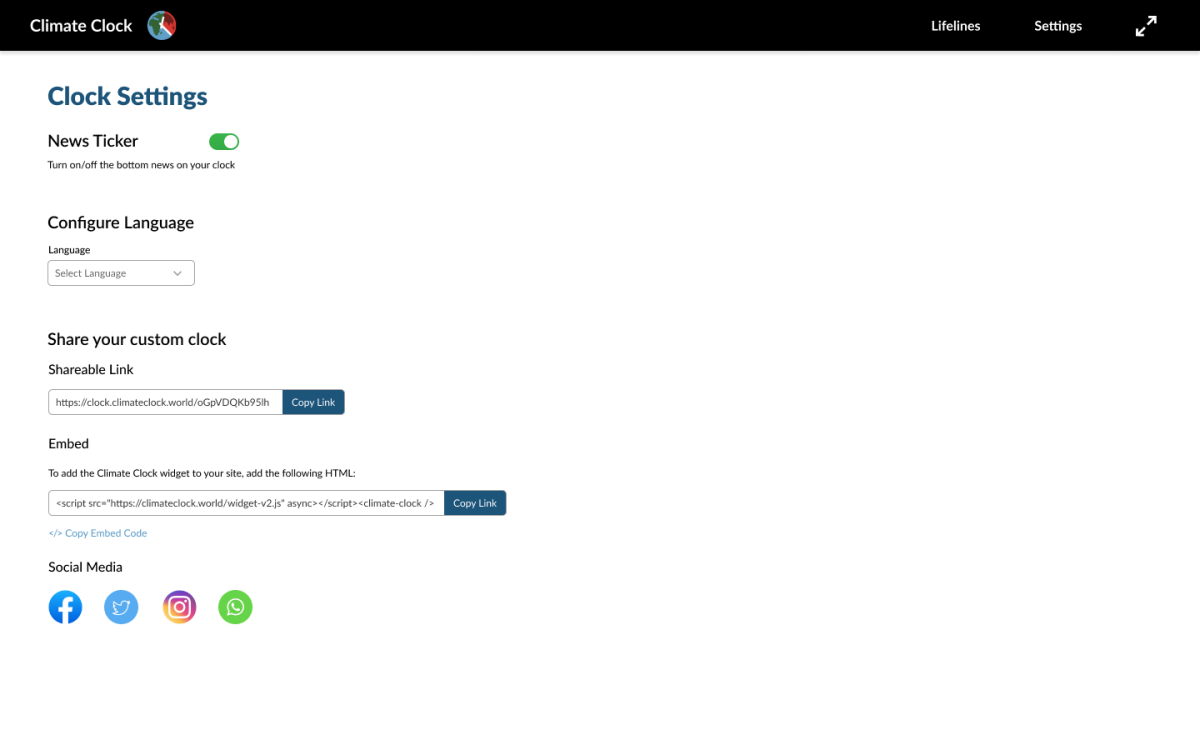 Climate Clock Additional Customizability